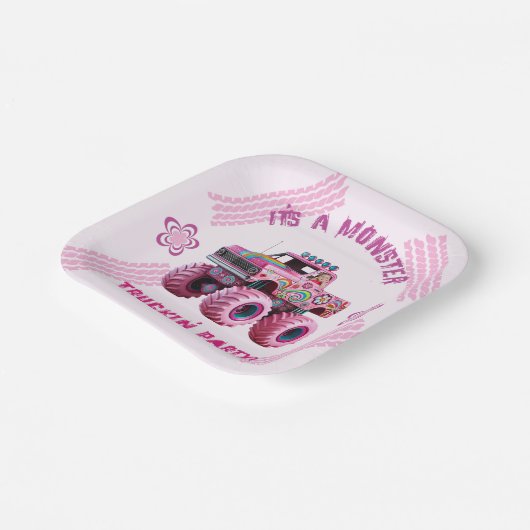 Het is een Monster Truckin' Party Custom Photo Papieren Bordje (Gebogen)