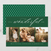 Het is een mooi Leven Foto Kerstkaart Groen (Voorkant / Achterkant)