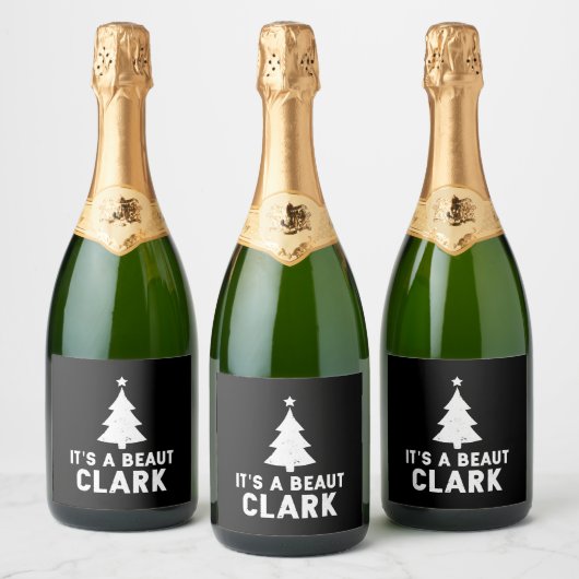 Het is een mooie Clark kerstvakantie Sparkling Wijnetiket (Flessen)