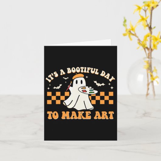 Het is een mooie dag om Art Halloween Kunst te mak Kaart (Gele Bloem)