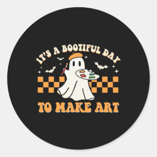 Het is een mooie dag om Art Halloween Kunst te mak Ronde Sticker