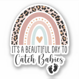 Het is een mooie dag om baby's te vangen. sticker