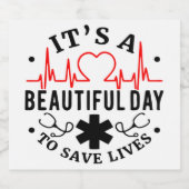 Het is een mooie dag om levens feest te redden likeurfles etiket (Enkel label)