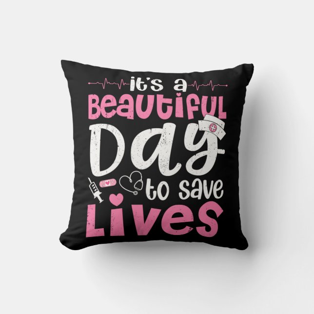 Het is een mooie dag om levens te redden Schattige Kussen (Voorkant)