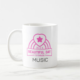 Het is een mooie dag om muziekdocent te leren koffiemok