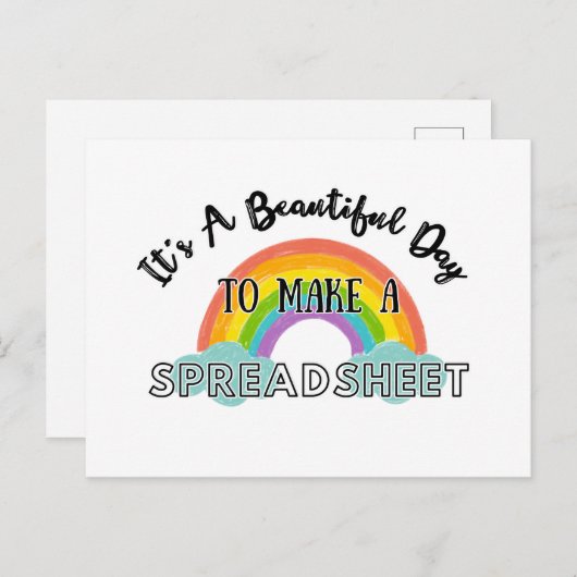 Het is een mooie dag om spreadsheet te maken feestdagenkaart (Voorkant / Achterkant)