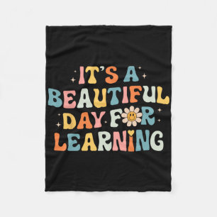 Het is een mooie dag om te leren - Retro onderwijz Fleece Deken