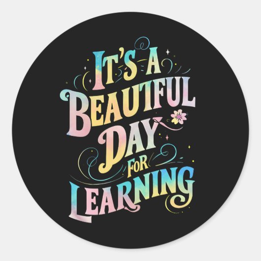 Het is een mooie dag om terug naar school te leren ronde sticker (Voorkant)