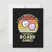 Het is een mooie dag voor bordspellen grappige gam RSVP kaartje (Voorkant)