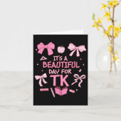 Het is een mooie dag voor de leraar Coquette Bow F Kaart (Gele Bloem)