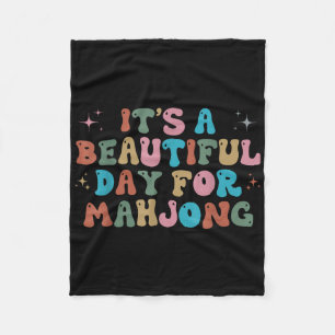 Het is een mooie dag voor mahjong grappige mahjong fleece deken