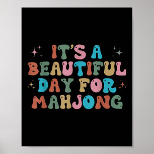 Het is een mooie dag voor mahjong grappige mahjong poster