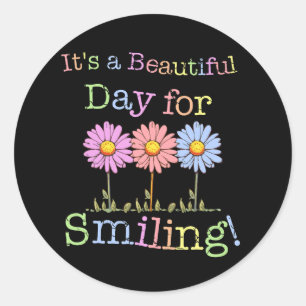 Het is een mooie dag voor Smiling Graphic - Classi Ronde Sticker