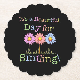 Het is een mooie dag voor Smiling Graphic - Scallo Kartonnen Onderzetters