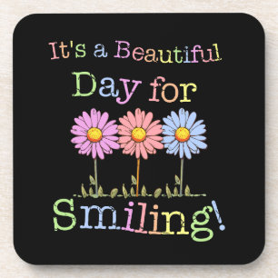 Het is een mooie dag voor Smiling Graphic - Square Bier Onderzetter