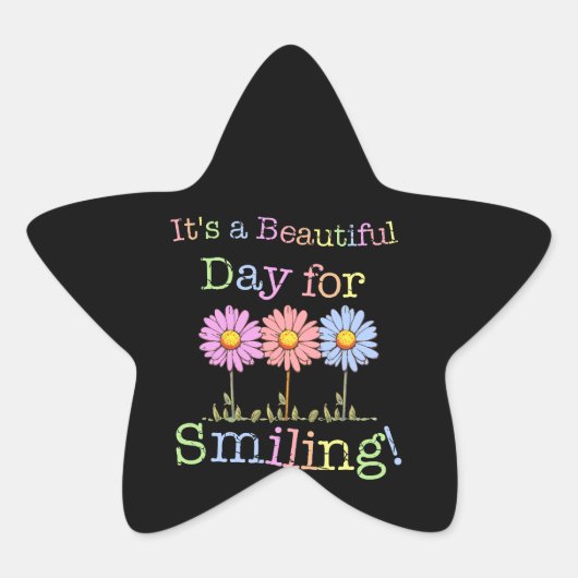 Het is een mooie dag voor Smiling Graphic - Star S Ster Sticker (Voorkant)