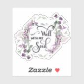 Het is een mooie paarse bloem sticker (Vel)