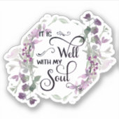 Het is een mooie paarse bloem sticker (Voorkant)