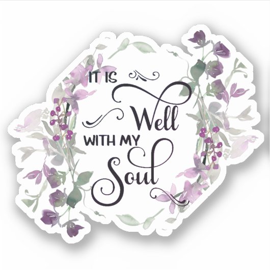 Het is een mooie paarse bloem sticker (Voorkant)