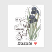 Het is een mooie paarse iris sticker (Vel)