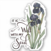 Het is een mooie paarse iris sticker (Voorkant)