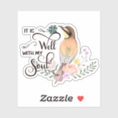Het is een mooie roze vogel sticker (Vel)