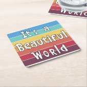 Het is een mooie wereld kartonnen onderzetters (Schuin)