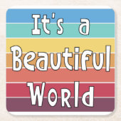 Het is een mooie wereld kartonnen onderzetters (Voorkant)