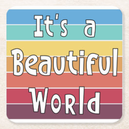 Het is een mooie wereld kartonnen onderzetters