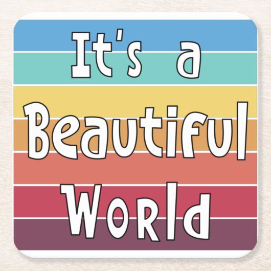 Het is een mooie wereld kartonnen onderzetters (Voorkant)