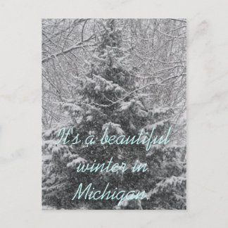 Het is een mooie winter in Michigan Briefkaart