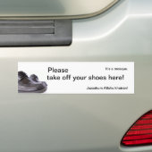 Het is een moskee - Doe alsjeblieft je schoenen ui Bumpersticker (Op auto)