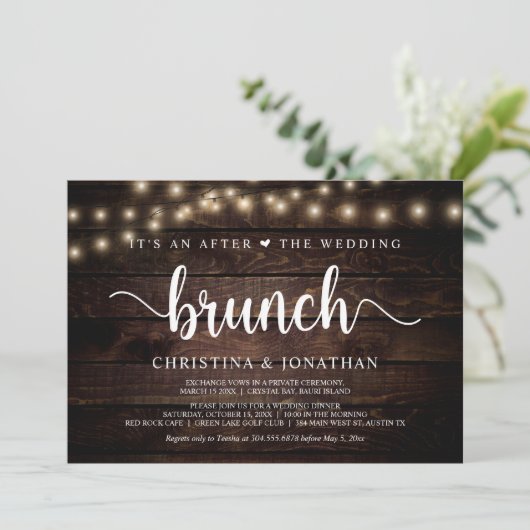 Het is een na de bruiloft brunch, de ontwikkeling kaart (Staand voorkant)