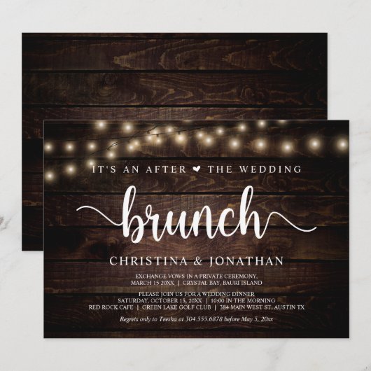 Het is een na de bruiloft brunch, de ontwikkeling kaart (Voorkant / Achterkant)