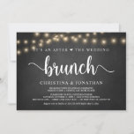 Het is een na de bruiloft brunch, de ontwikkeling kaart<br><div class="desc">Het is een na de bruiloft brunch,  Wedding Elopement Announcement / Uitnodigingskaart,  in het Rustic boerderij chalkboard,  String Lights design. Dit is perfect voor je trouwreceptie en feest na de bruiloft. Voeg je gegevens toe in het overeenkomende lettertype/lettertype. #TeeshaDerrick</div>