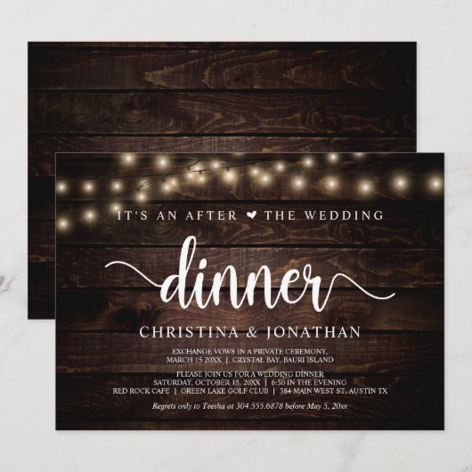 Het is een na de bruiloft, Elopement Kaart (Voorkant / Achterkant)