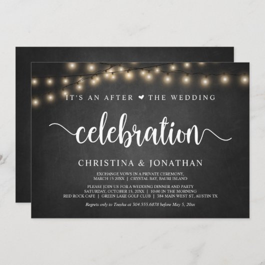 Het is een na het huwelijksfeest, weggelopen kaart (Voorkant / Achterkant)