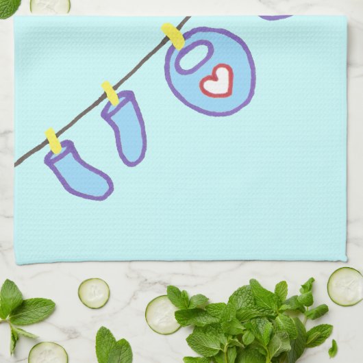 Het is een nieuwe babyjongen! keukeninrichting theedoek (Gevouwen)