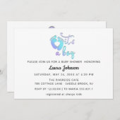 Het is een nieuwe babyschoenenblauw, wit hartstift kaart (Voorkant / Achterkant)