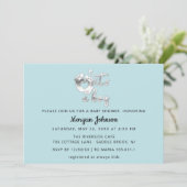 Het is een nieuwe babyschoentjes blauw, zilver kaart (Staand voorkant)