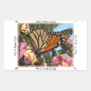 Het is een nieuwe dag (Monarch Butterfly) Rechthoekige Sticker