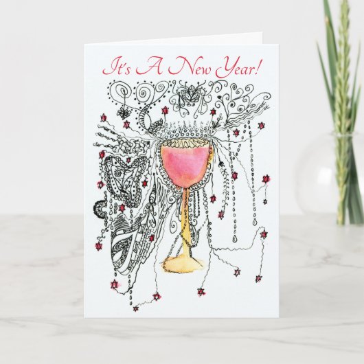 Het is een nieuwe  feestdag kaart (Voorkant)