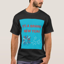 Het is een nieuwjaarsvuurwerk Heren Zwarte T-Shirt