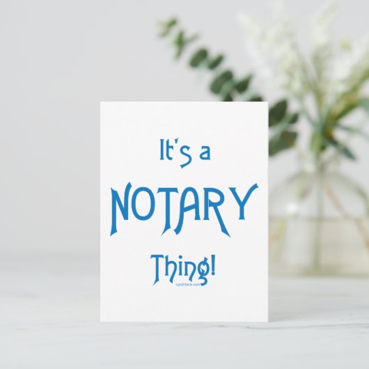 Het is een notaris ding briefkaart (Staand voorkant)