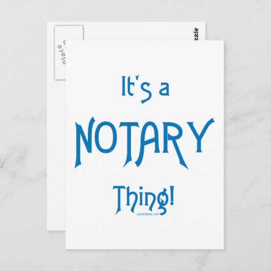 Het is een notaris ding briefkaart (Voorkant / Achterkant)