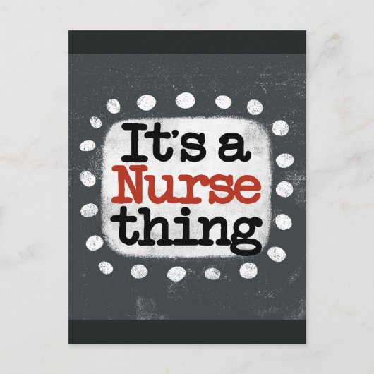 Het is een Nurse Thing Briefkaart (Voorkant)
