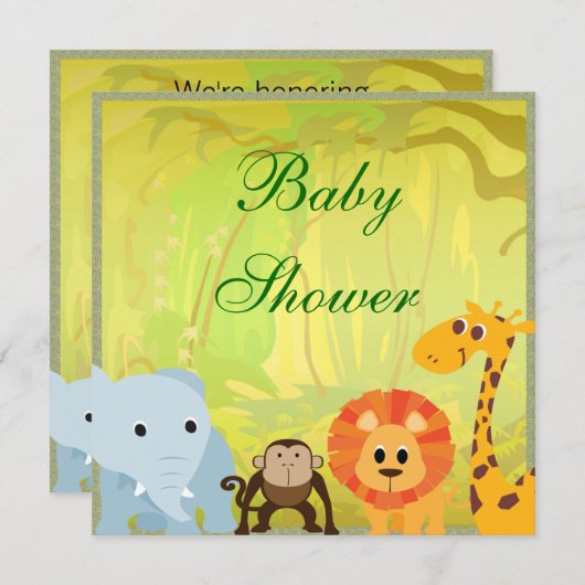 Het is een Oerwoud Baby shower Kaart (Voorkant / Achterkant)