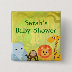 Het is een Oerwoud Baby shower Vierkante Button 5,1 Cm