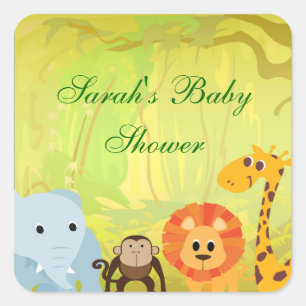 Het is een Oerwoud Baby shower Vierkante Sticker