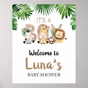 Het is een Oerwoud Baby shower Welkom Poster